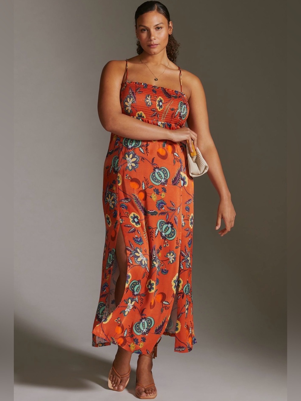 Anthropologie — Maeve Floral Cross-Back Maxi Dress size x-small